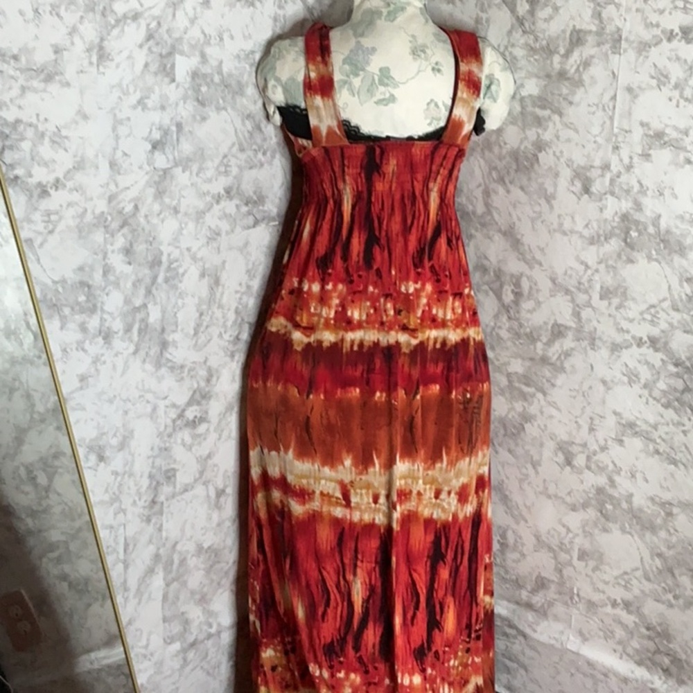 Bisou Bisou Red and Orange Maxi Dress - Picture 4 of 5